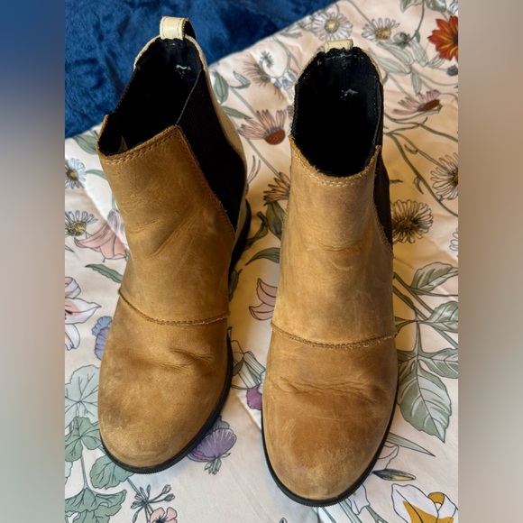 Sorel Joan of Arctic Chelsea Wedge II Camel Brown Size 8 Colorblock Boots - Picture 6 of 8